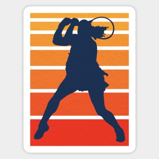 Vintage Women Tennis Silhouette Sticker